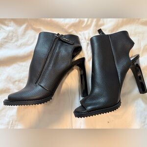 DKNY Black Textured Heeled Boots